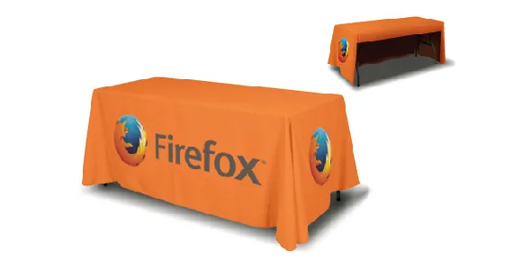 6ft Table Cover 3 sided (Open Back)