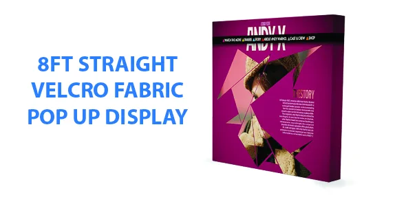8ft Straight Velcro Fabric Pop Up Display